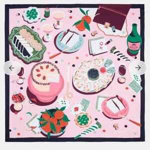 Kate Spade Festival party Illustrated Scarf